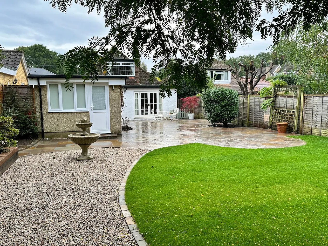 Indian sandstone patio project in Farnham, Surrey — project 9