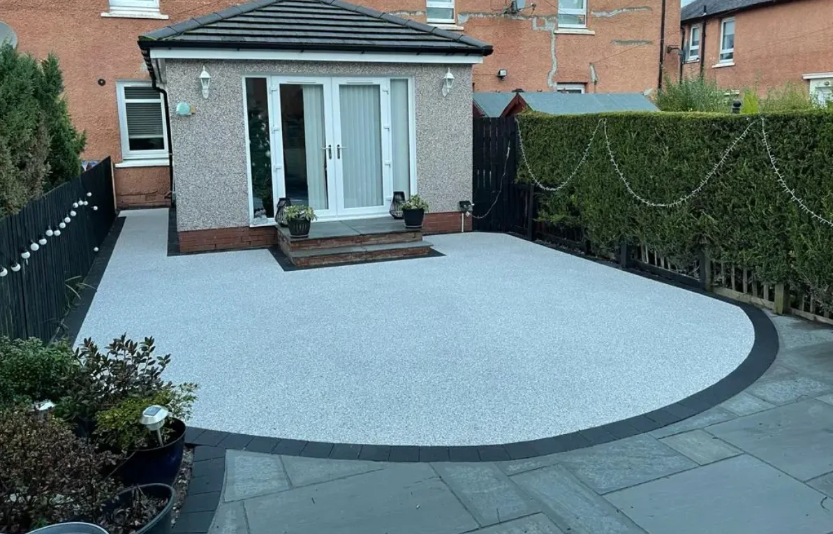 Resin bound patio installed in a Farnham garden