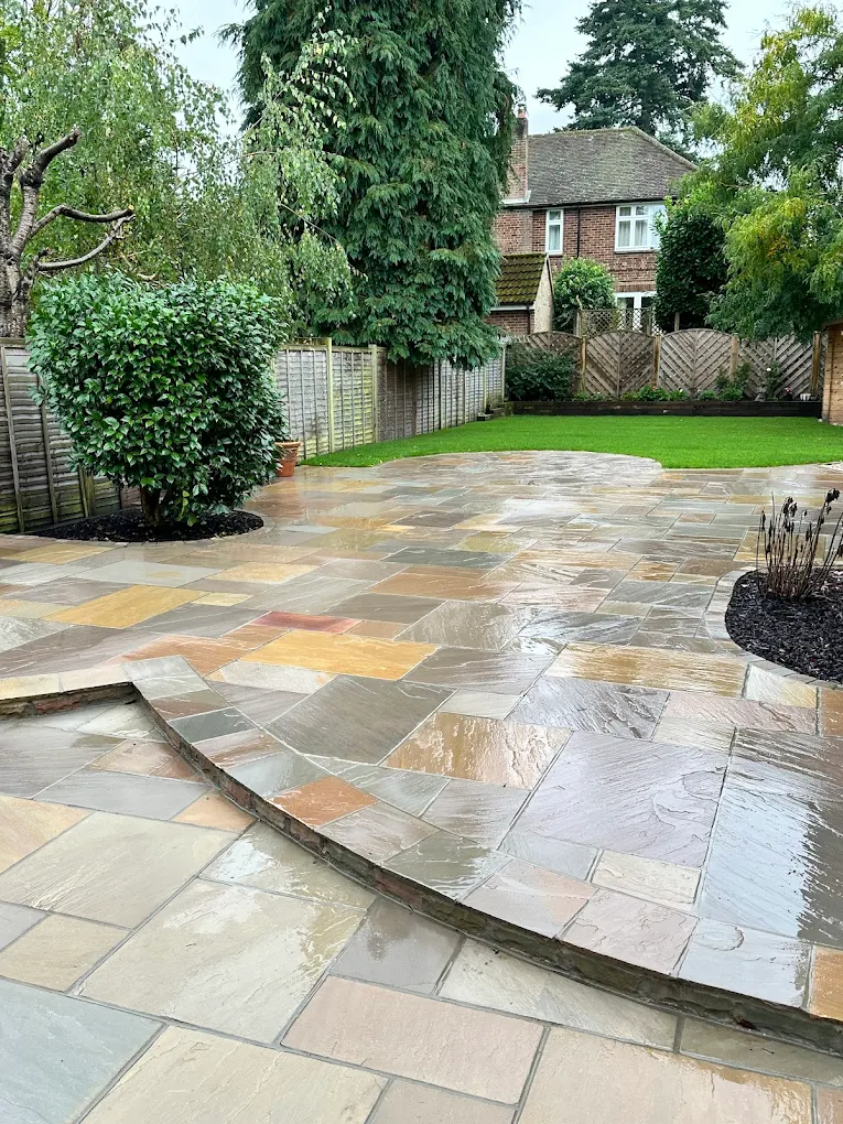 Indian sandstone patio project in Farnham, Surrey — project 5