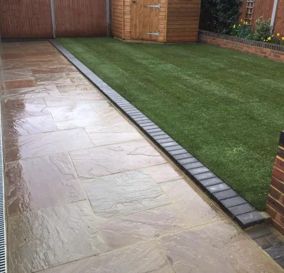 Indian sandstone patio project in Farnham, Surrey — project 7