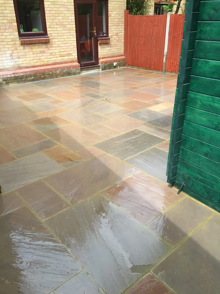 Indian sandstone patio project in Farnham, Surrey — project 10